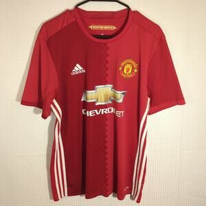 Adidas Manchester United Jersey Medium Red Soccer Shirt Chevrolet Sponsor